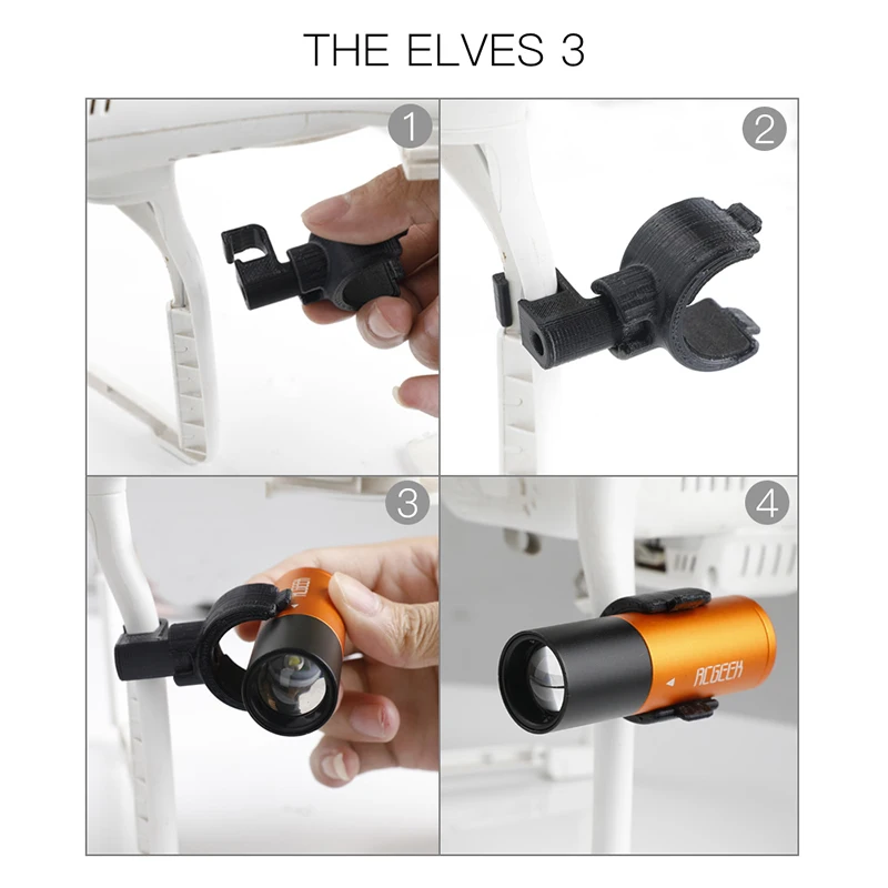 Dual Flashlight Night Flight Lights searchlight Landing gear Fixed Mount for dji phantom 3 SE Professional Advanced Standard drone (12)