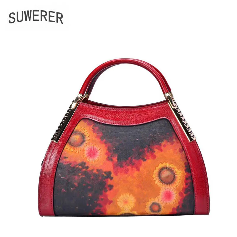 

SUWERER2018 new high-quality fashion luxury brand handbag genuine leather shoulder bag counter genuine, female well-known brands