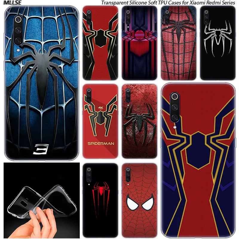 

Spider Man Soft Silicone Case for Xiaomi Pocophone F1 Mi 5X A1 6X A2 8 SE Lite Play Mix3 9 9SE 9T Pro CC9 Fashion Cover
