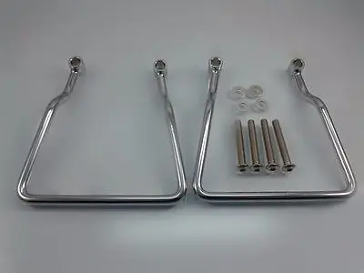 

9.5cm Saddle Bag Support Bar Mount Brackets For Honda Shadow VLX 600 Kawasaki Suzuki Yamaha Motorcycle Chrome