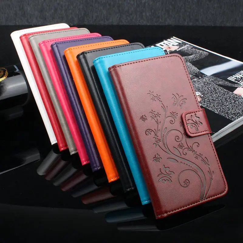 

Brand HongBaiwei 18 Types Luxury Leather Case for Alcatel One Touch Pixi 4 5.0 5045D 5045 5045X Embossed Flip Cover Wallet Bag