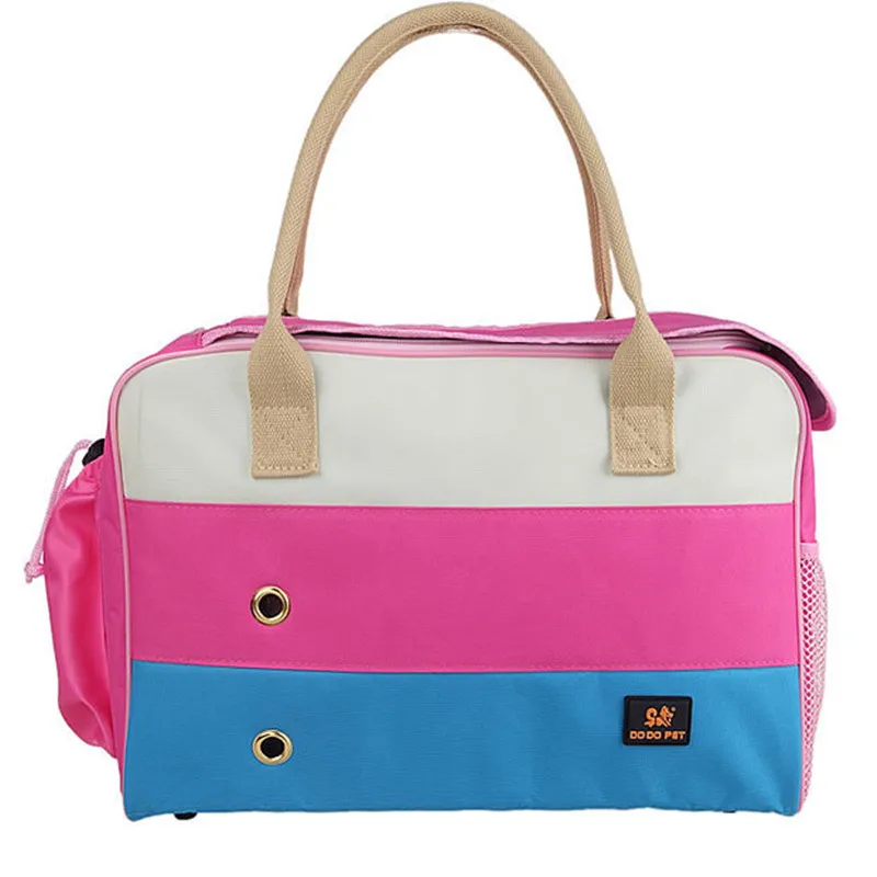 Переноска для собак, сумки в полоску, розовый, синий, зеленый цвет, переноска для путешествий, модная сумка-Оксфорд для домашних кошек, собак PB716