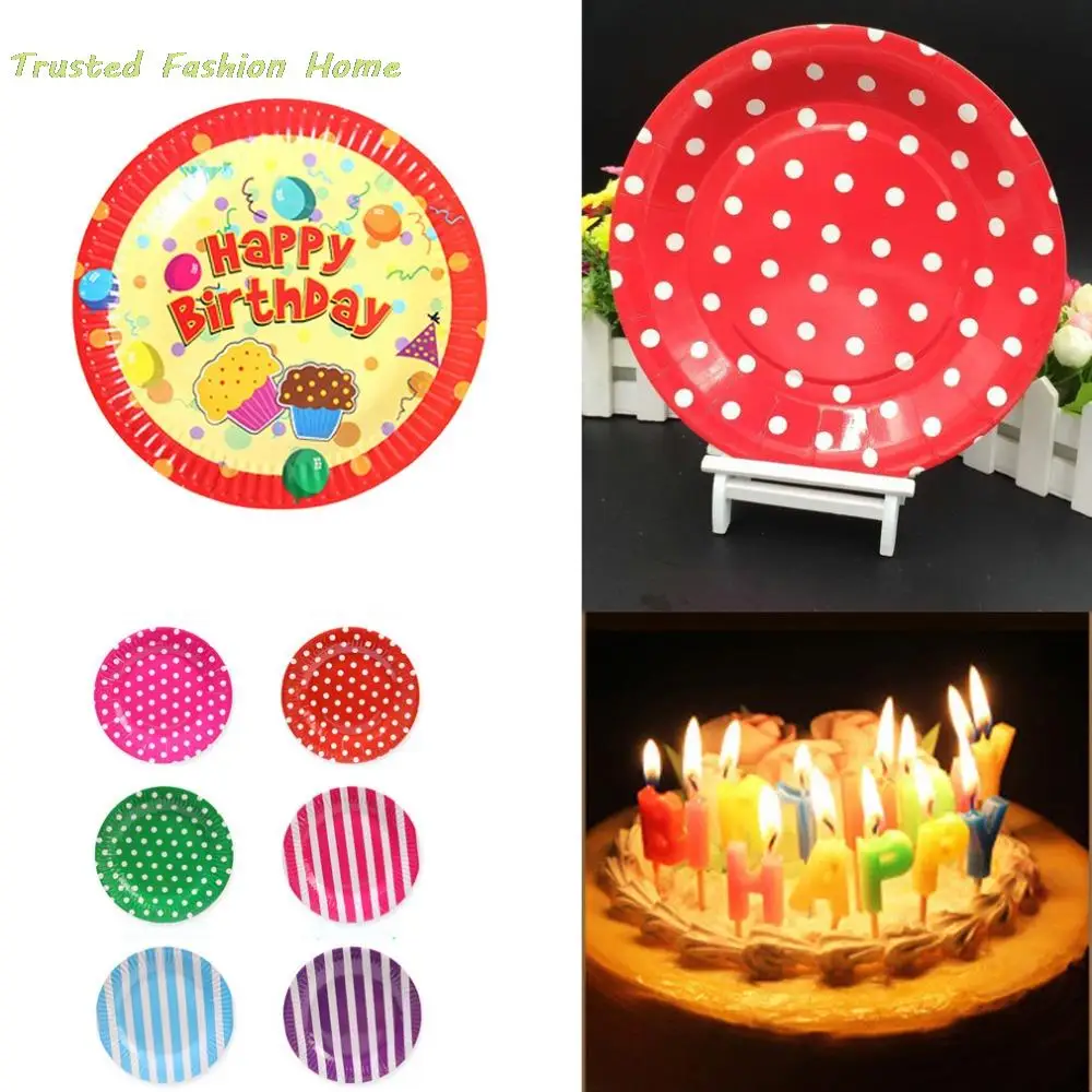 party supplies 10pcs 7 stripe polka dots cake paper plates for kids children birthday wedding decoration - Decorative Paper Plates party supplies 10pcs 7 stripe polka dots cake paper plates for kids children birthday wedding decoration - Decorative Paper Plates