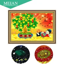 Meian, Speziell Geformten, Diamant Stickerei, Reiche, Zeit, Geld, 5D, Diamant Malerei, Kreuz stich, 3D, Diamant Mosaik, Dekoration, Weihnachten