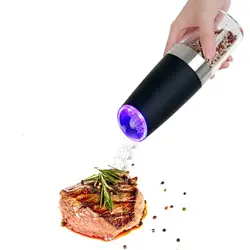 Автоматическая электрическая гравитационная светодио дный соль перец мельница светодиодный свет соль измельчитель перец шейкер BPA