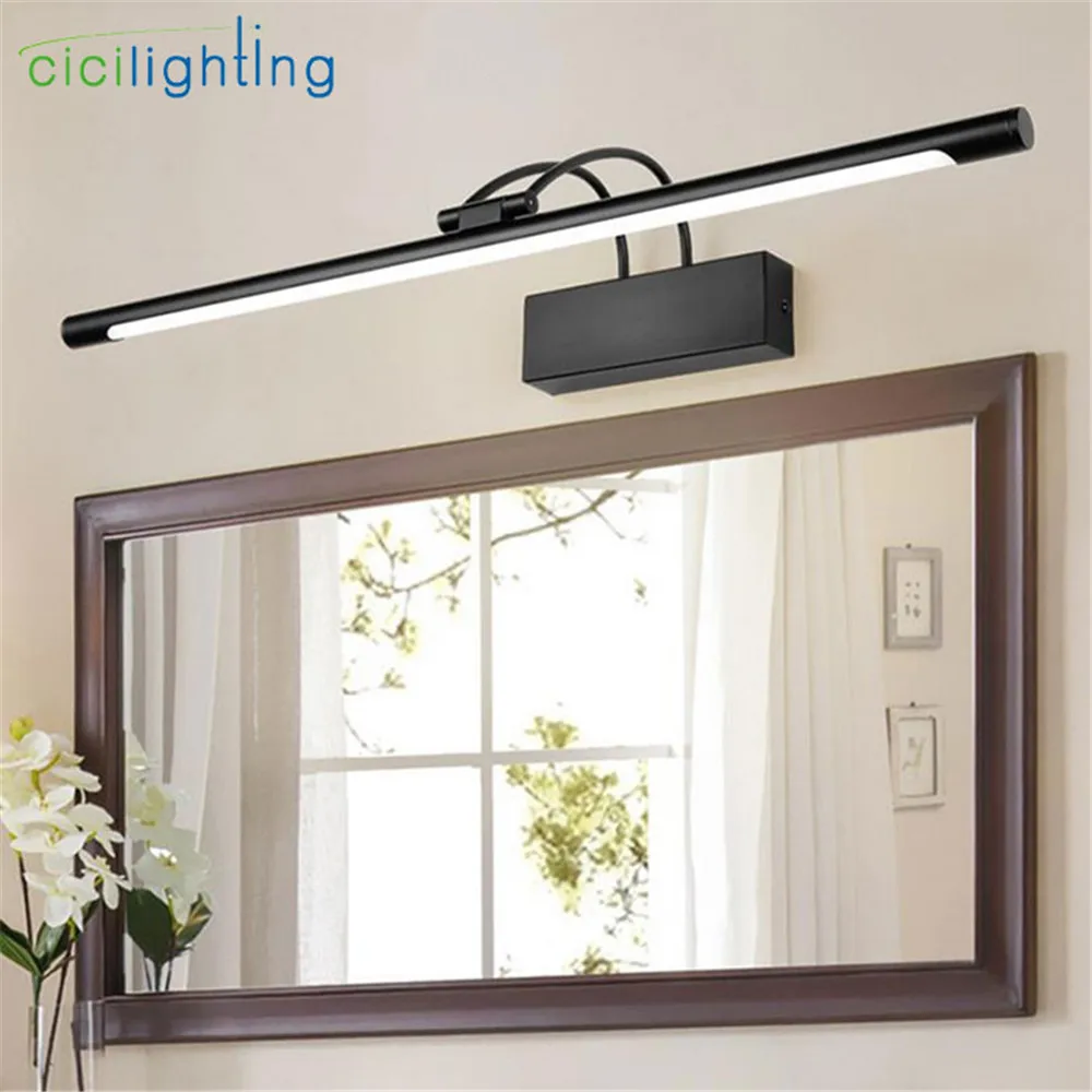 AC110 240V L45/55/65/75 см СВЕТОДИОДНЫЙ перед зеркалом лампы черный металлический косметическое светодиодный свет