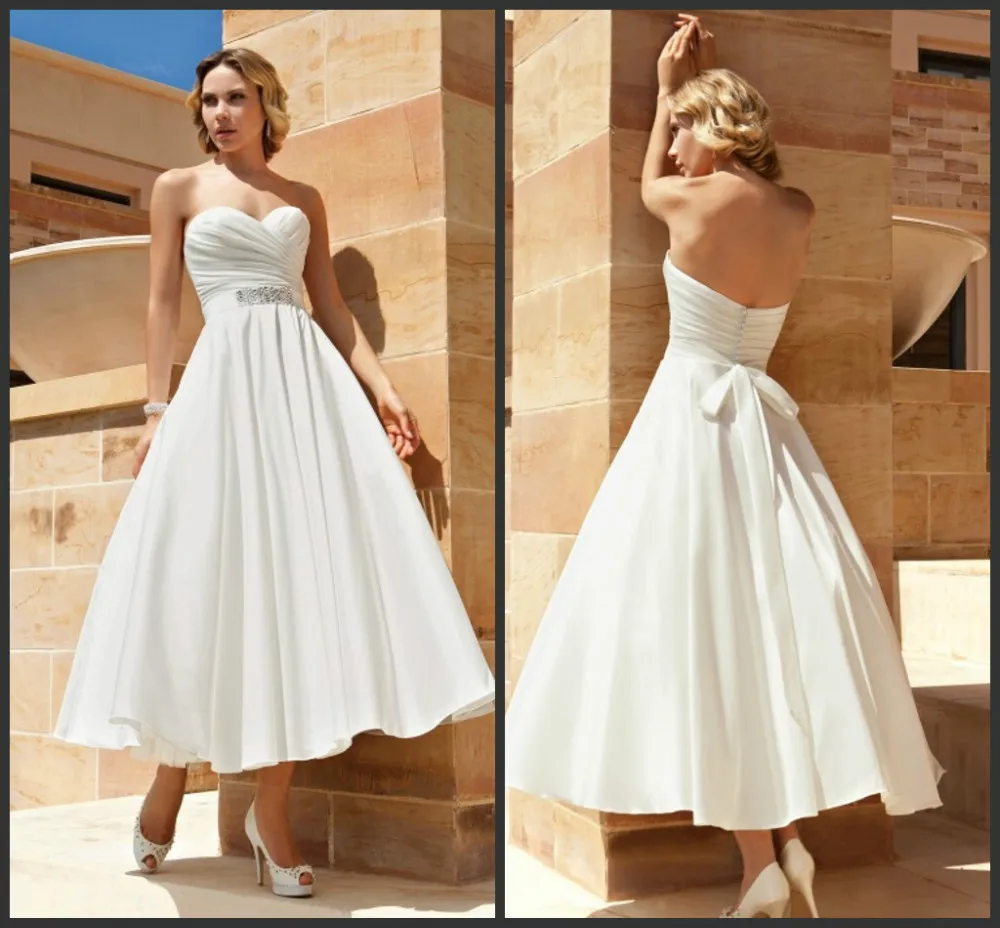 Simple Ankle Length Wedding Dresses Fashion Simple Ankle Length Wedding Dresses