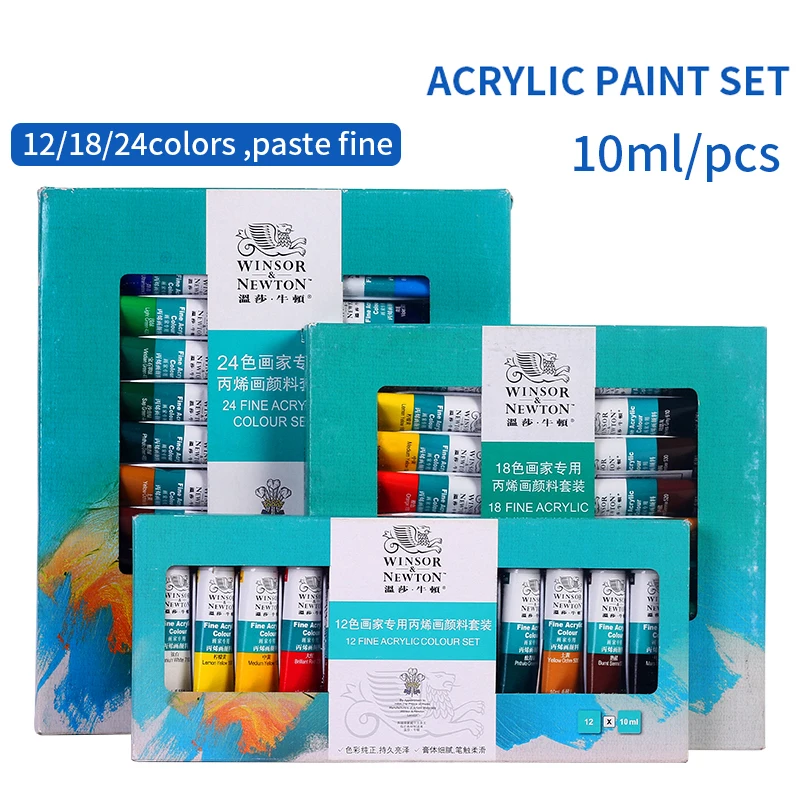 Winsor&Newton 12/18/24 Colors Professional Acrylic Paints High Quality Acrylic Painting Pigment for Artist Painting