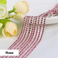 3yards/piece 17colors glass crystal Rhinestones chain, Gold bottom sew on Cup Chains For diy Sewing Clothes Accessories