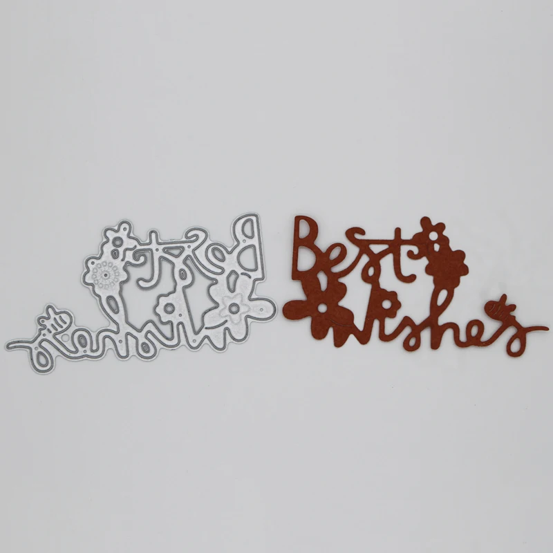 

Word 'Best Wishes' Metal Cutting Dies Scrapbooking Album Decoration Embossing Paper Card Craft 86*42 mm