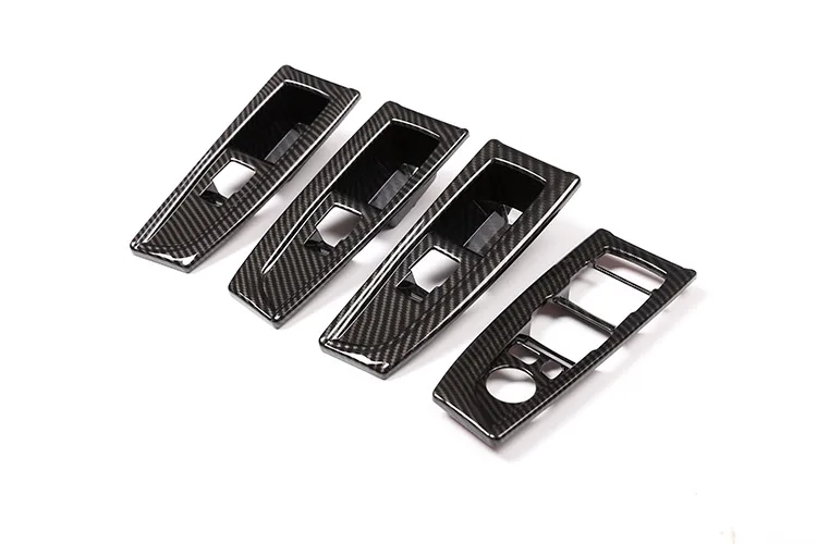 4pcs Carbon Fiber For BMW 2 Series F45 F46 218i- ABS Window Lift Switch Button Cover Trim Left Hand Drive Car Accessory