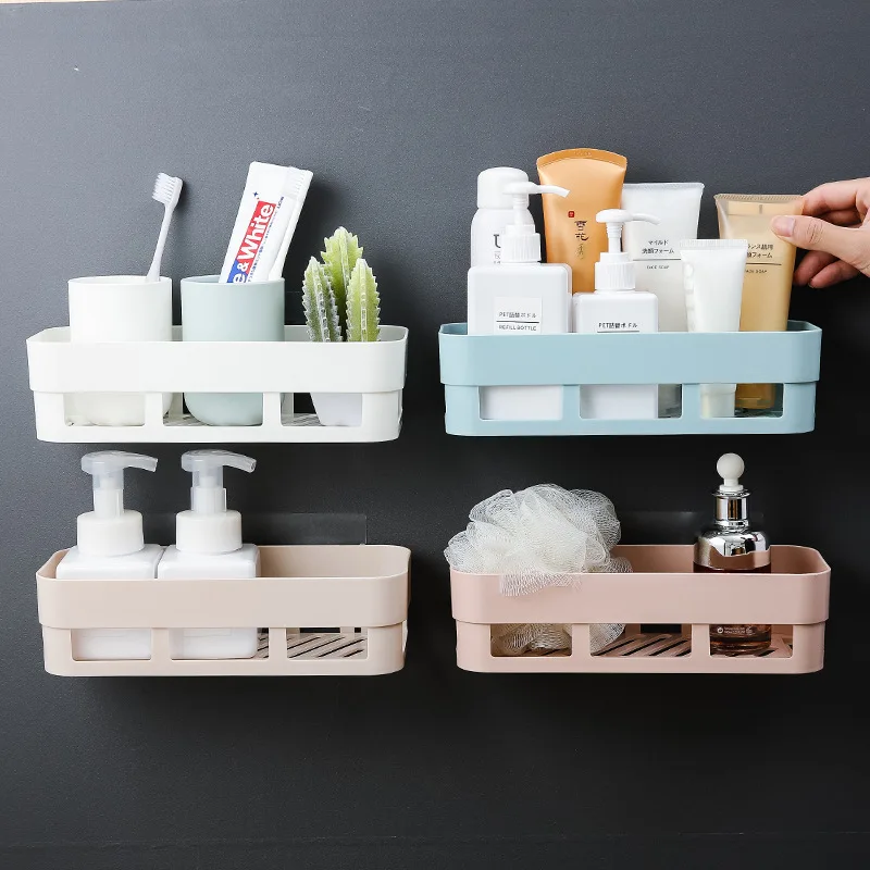 

Four-Piece Bathroom Shelf Wall-Mounted Punch-Free Toilet Kitchen For a Variety Of Occasions Storage Bathroom Accessories