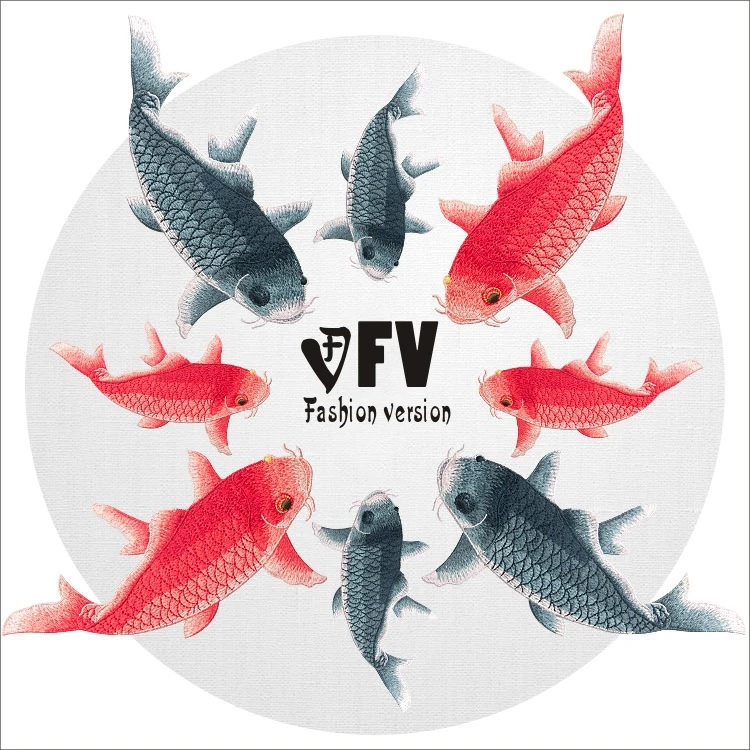 

Fish embroidered The embroidery patch Garment accessories Water soluble Computer embroidery There is no back glue (G-1)