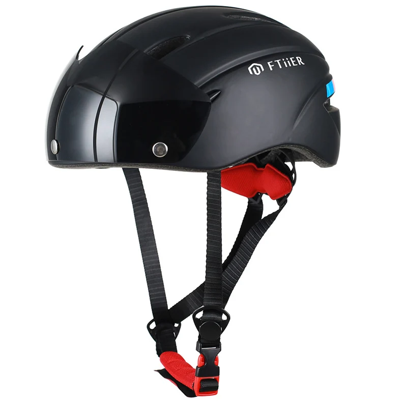 

Bicycle Helmets Men Goggles MTB Bike Helmet Mountain Road Bike Integrally Molded Cycling Helmets BOM urban with Lenses helmet