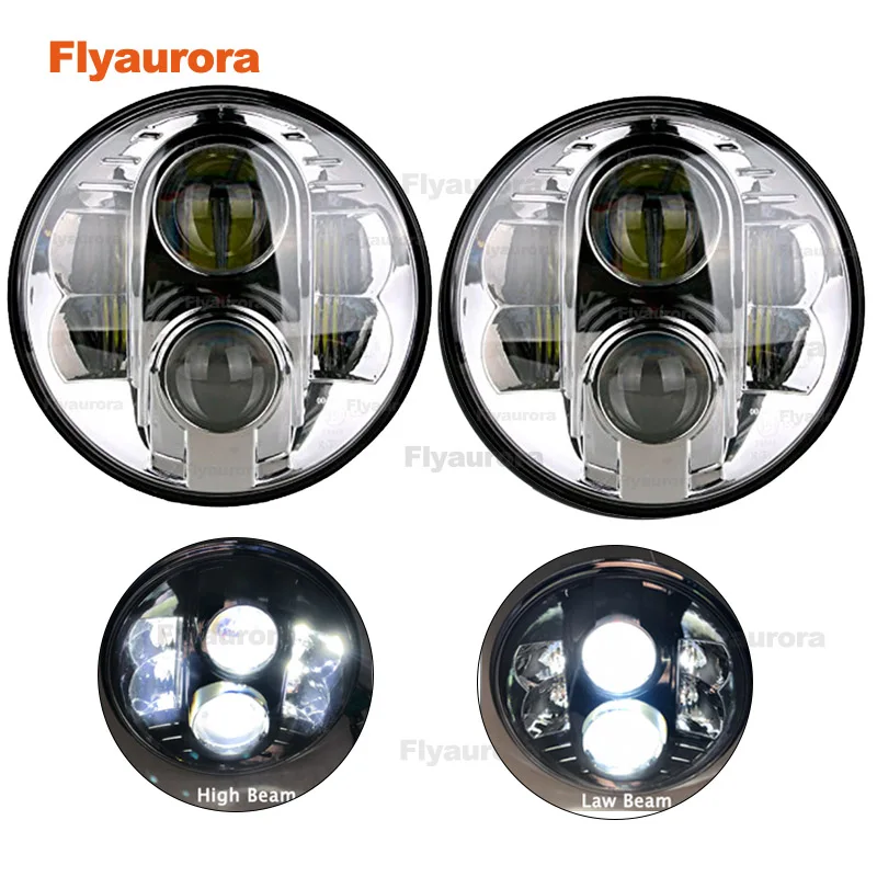 

2X80W 7 "12V head lamp Hi/low beam white light with DRL 7 inch round LED car headlight for Jeep automobiles motorcycl esciclet