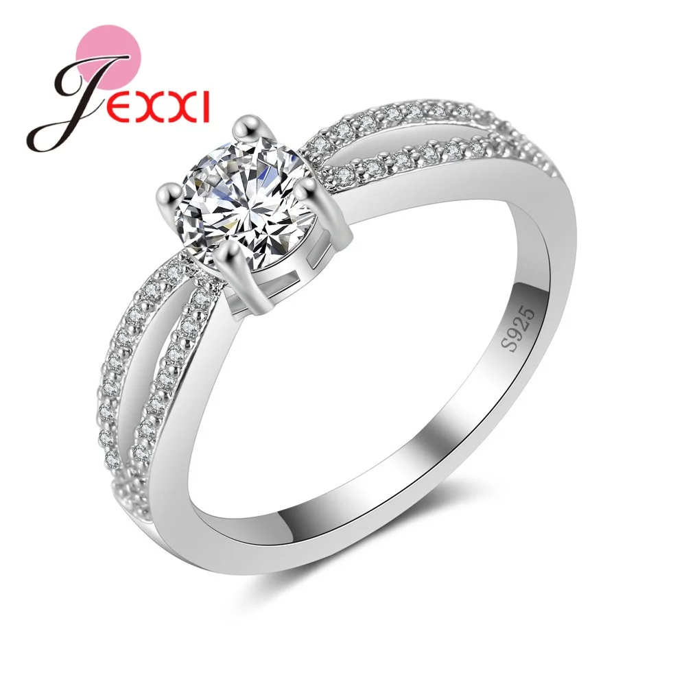 

Band Party Ring 925 Sterling Silver Jewelry High Quality Women Wedding Engagement Rings Pave White Rhinestone Green CZ