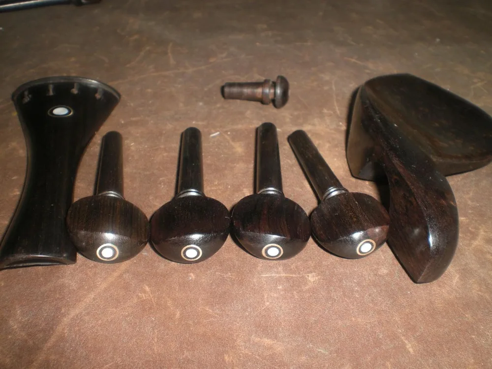 

4 Set Original Color Ebony Violin fitting 4/4+4 Tail gut+4 Gold Clamp+16 Black Gold tuner+8 Sound posts