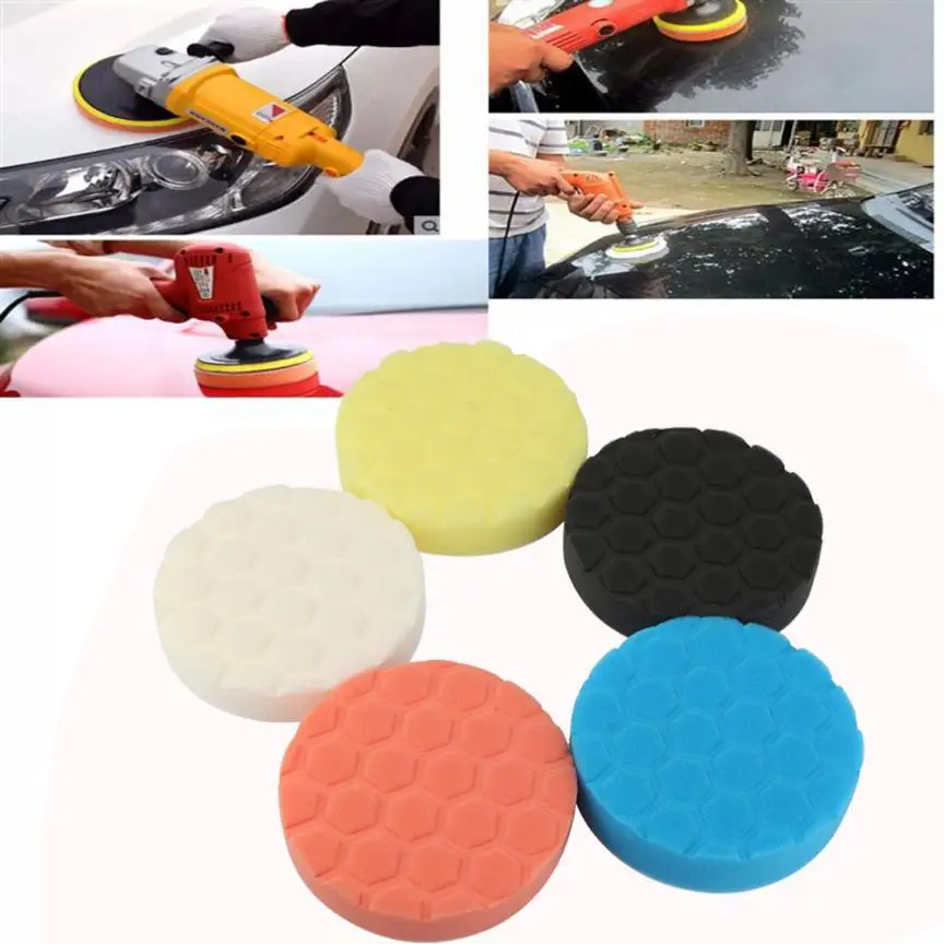 5PCS Car Sponge Polishing Pad Colorful Waxing Buffing Polisher Clay