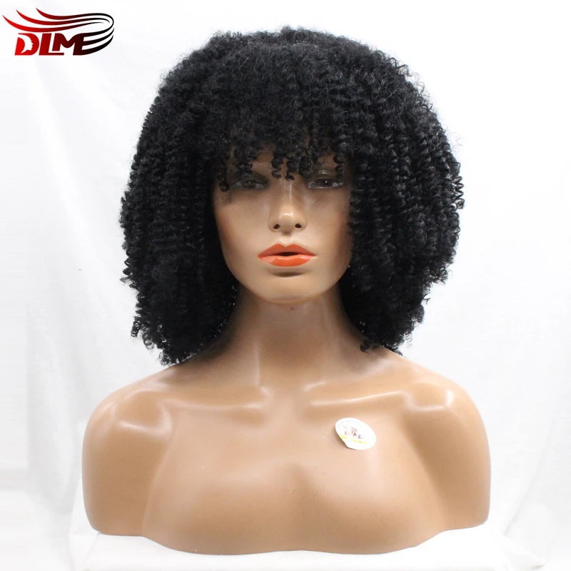 Buy DLME Black Women Short Afro Curly Hair Wigs
