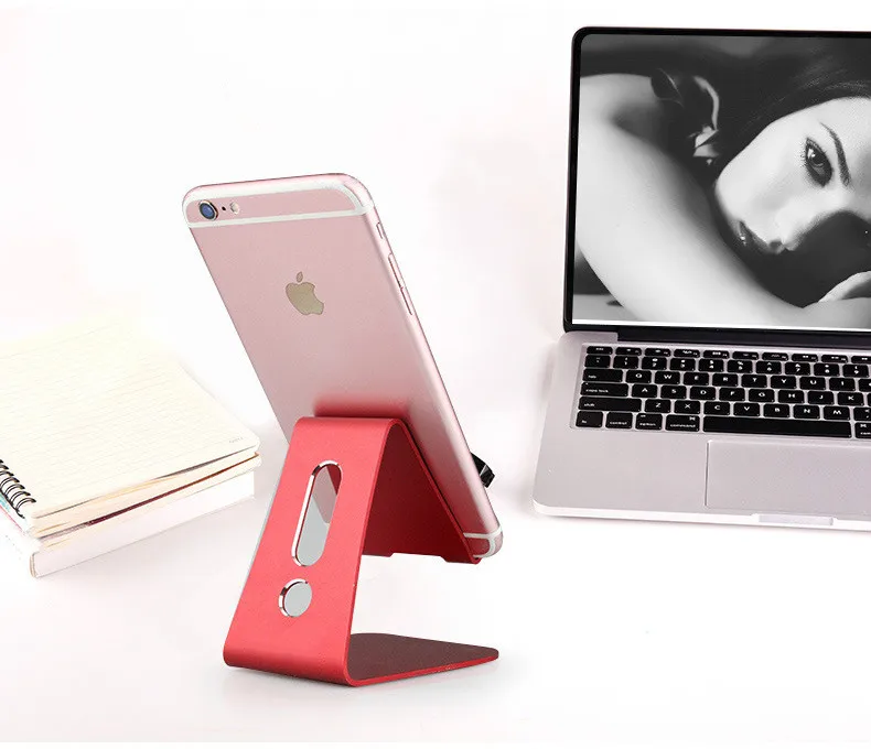 Подставка-держатель для телефона для iPhone Xs X 7 8, подставка для мобильного телефона из алюминиевого сплава для samsung, планшета, ПК, подставка, Настольный держатель для телефона для iPad - Цвет: Red