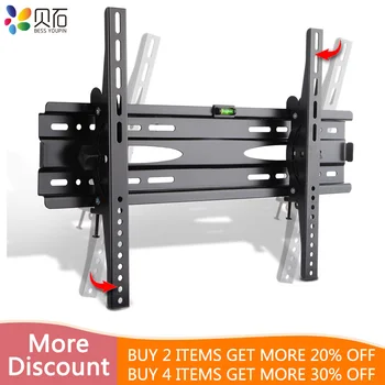 

TV Wall Mounts Adjustable Ultra Slim Tilting Bracket for 32-65 Inch LED LCD TVs up to VESA 600x400mm and 132lbs Loading Capacity