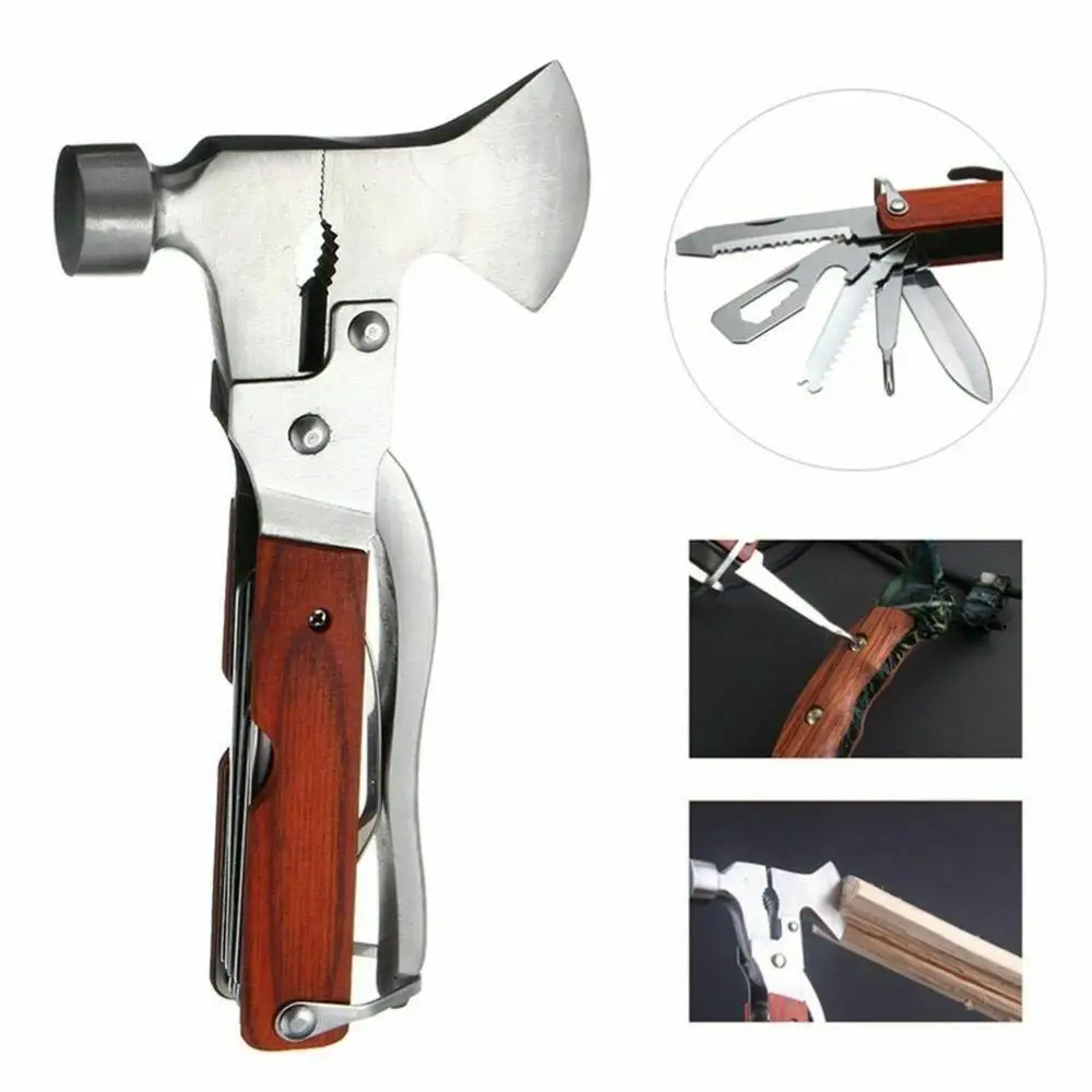 

16 in 1 Multifunctional Outdoor Mini Hammer Knife Screwdriver Emergency Tool
