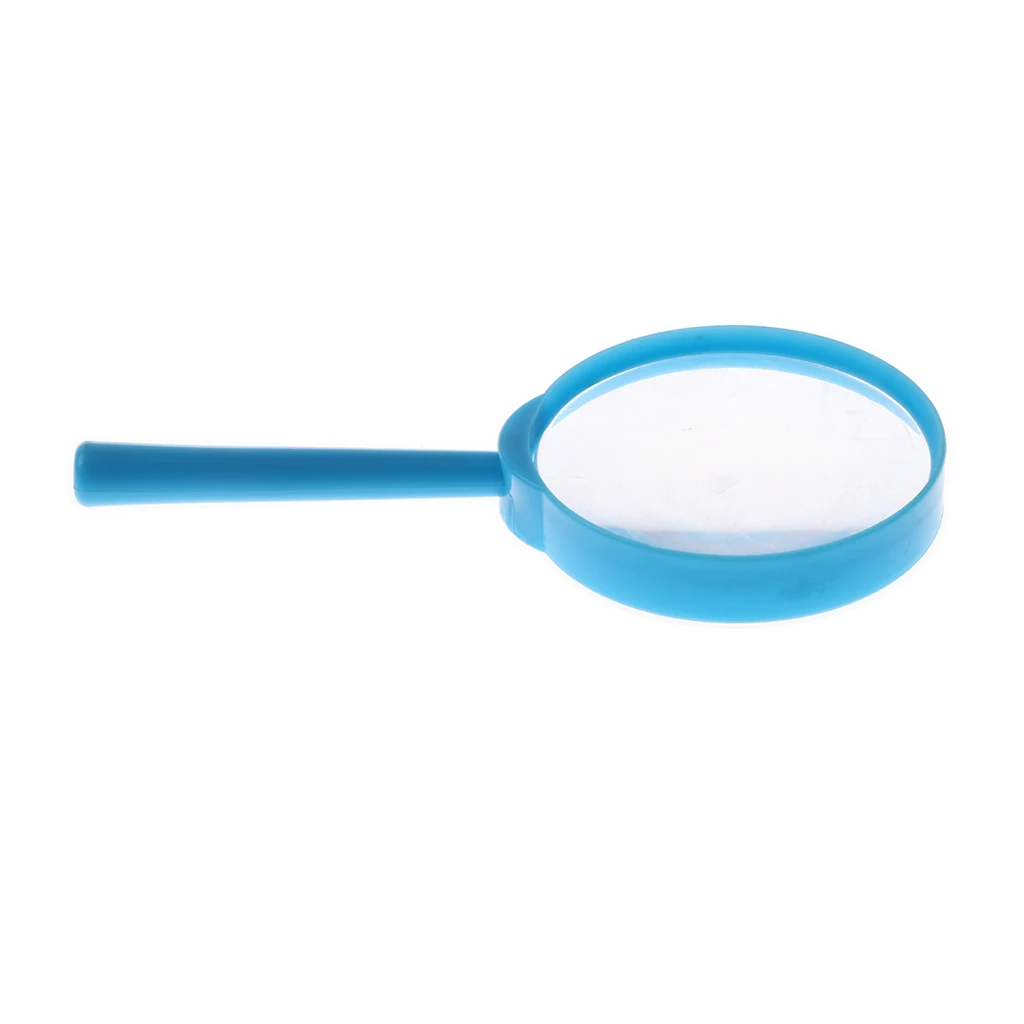 Kids Children Plastic Handheld Magnifier Magnifying Glass Diameter 60mm Magnifying 3X Science Exploration Toy - Pink