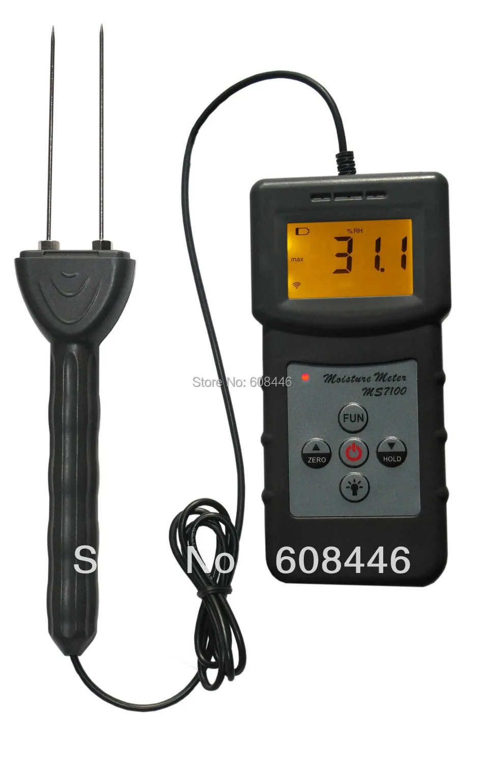 

professional Hot 3 Pcs/Lot MS7100C Cotton Lint, Cotton, Seed-cotton Digital Moisture Meter/Analyzer 7%-40% hygrometer