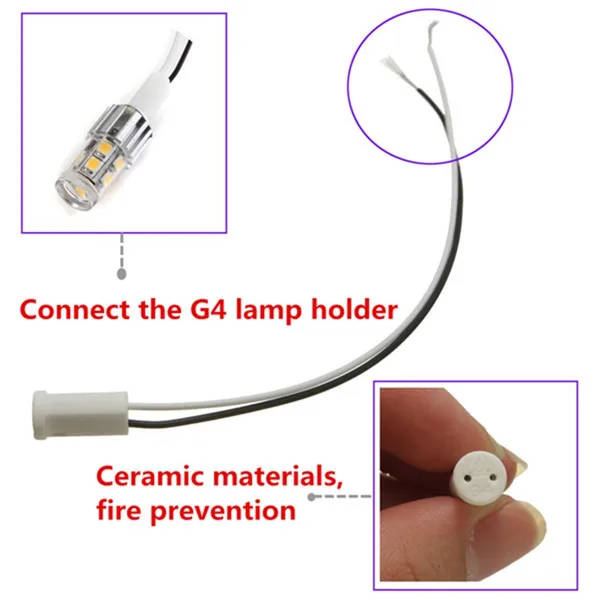 Высокое качество G4 керамическая головка светодиодный галогенный светильник основание лампы Разъем Держатель 18 см 12 В Цоколи