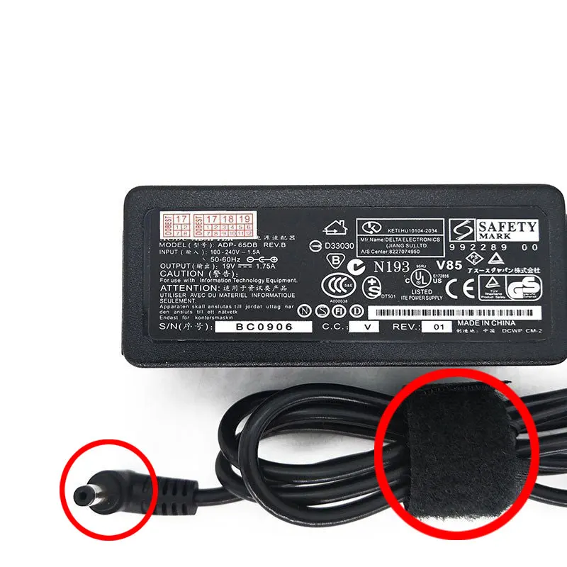 Адаптер питания переменного тока для ноутбука 19V 1.75A 33W зарядное устройство Asus