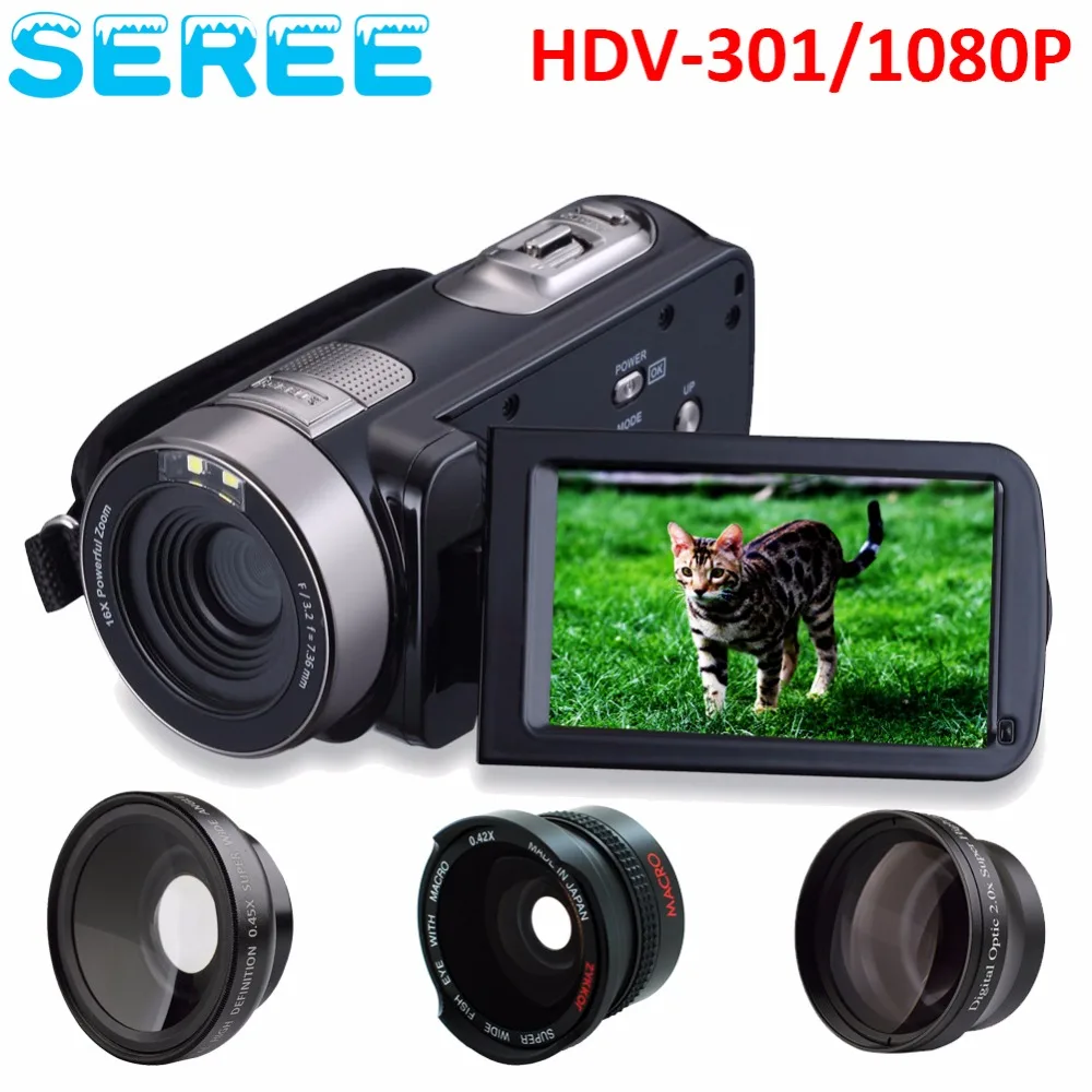 2017 Seree New 1080P HD 16x Digital Zoom Digital Video Camera Camcorder