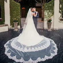 3 метра белая свадебная фата длина собора один слой нежная аппликация Свадебная Длинная Вуаль горячая Распродажа расческа свадебные аксессуары