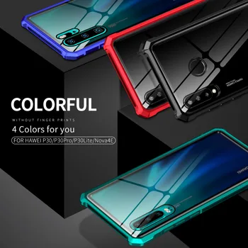 

Shockproof Metal Case For Huawei P30 Pro Lite Phone Metal Glass Back Cover For Huawei P30 Huawei P30 Lite Aluminum Bumper Case