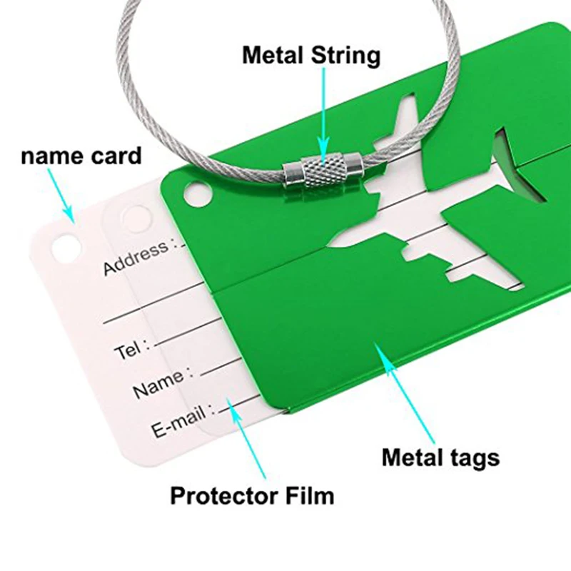 ABDB-Дорожная страховая бирка, чемодан, алюминиевый адрес, багажные идентификационные бирки