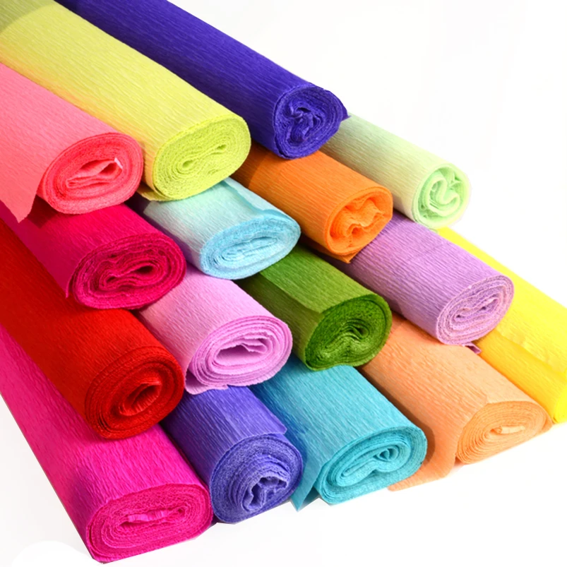 Craft Paper 50x250cm Colored Crepe Papers Wrapping Flowers Packing