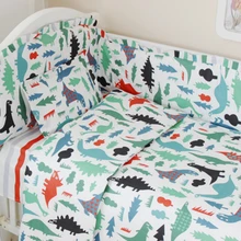 Комплект из 3 предметов, хлопок, Детский Комплект постельного белья с динозавром, простыня, пододеяльник, наволочка для новорожденного мальчика и девочки, милый beding