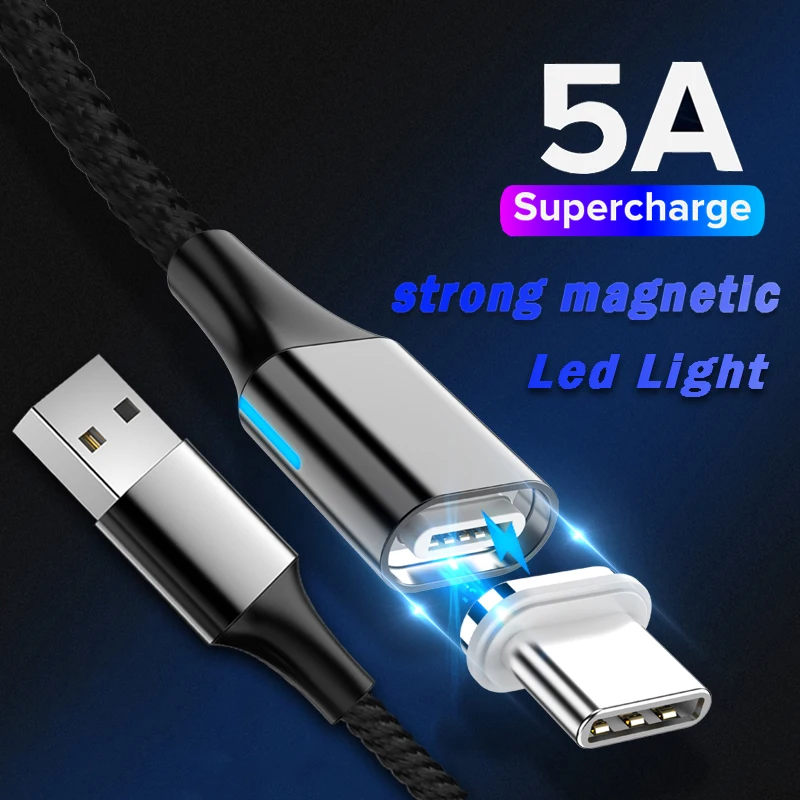 

Magnetic Usb Charging Cable 5A/3A Tipe c Micro Usb Cavo Magnetico Quick Charger Wire Magnetic-cable for xiaomi mi a3 Huawei