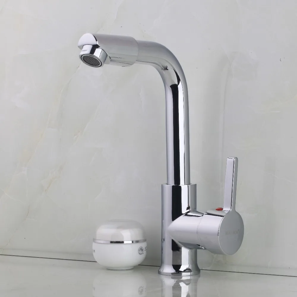 Simple Sumptuous Reasonable Price Kitchen Faucet Chrome Polished Single Handle Single Hole Hot Cold Water Mixer
