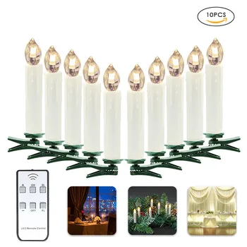 

10pcs Party Wedding Christmas Home Tree Decoration Wireless Remote Control LED Candles Battery Operated Light