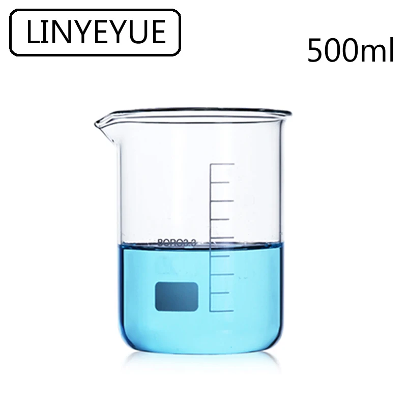 LINYEYUE 500 мл стеклянный шейкер боросиликатное стекло измерительная термоустойчивая чашка сопротивление лабораторное химическое оборудование
