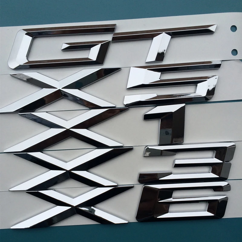 Глянцевые Серебряные оригинальный шрифт GT X1 X3 X5 X6 одежда с буквами и цифрами