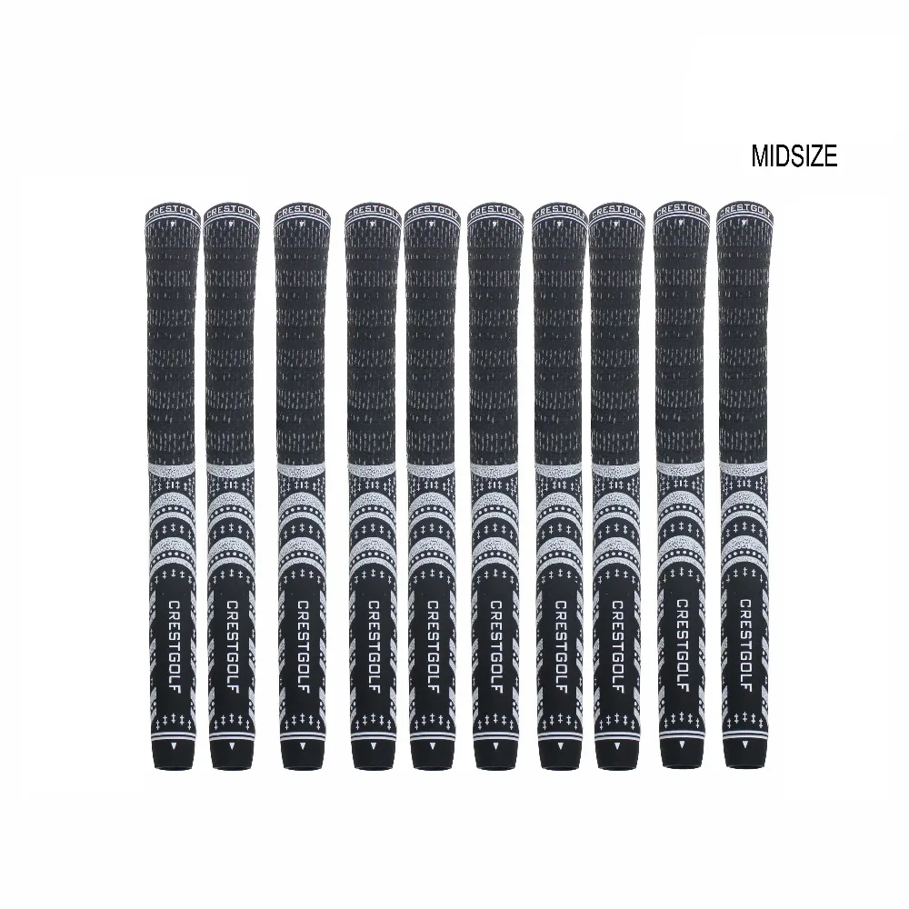Crestgolf 10pcs/Pack Midsize 60R Carbon Yarn Anti-skid Golf Irons Grips Golf Club Grips 6 Colors Available