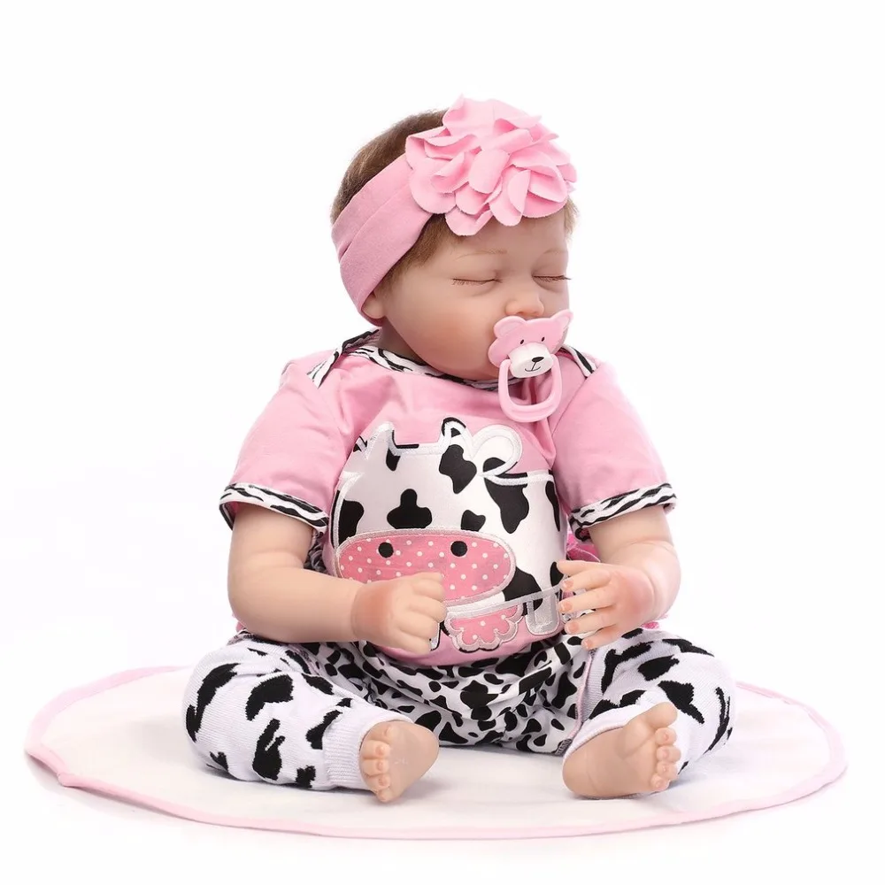 

55CM Baby Sleeping Reborn Doll Soft Silicone Lifelike Newborn Dolls Girls Playmate Best Gift For Children Bebe Doll New Sale