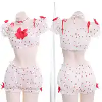 sexy pajamas for women underwear bowknot chiffon pijimas sexy nightwear homewear set