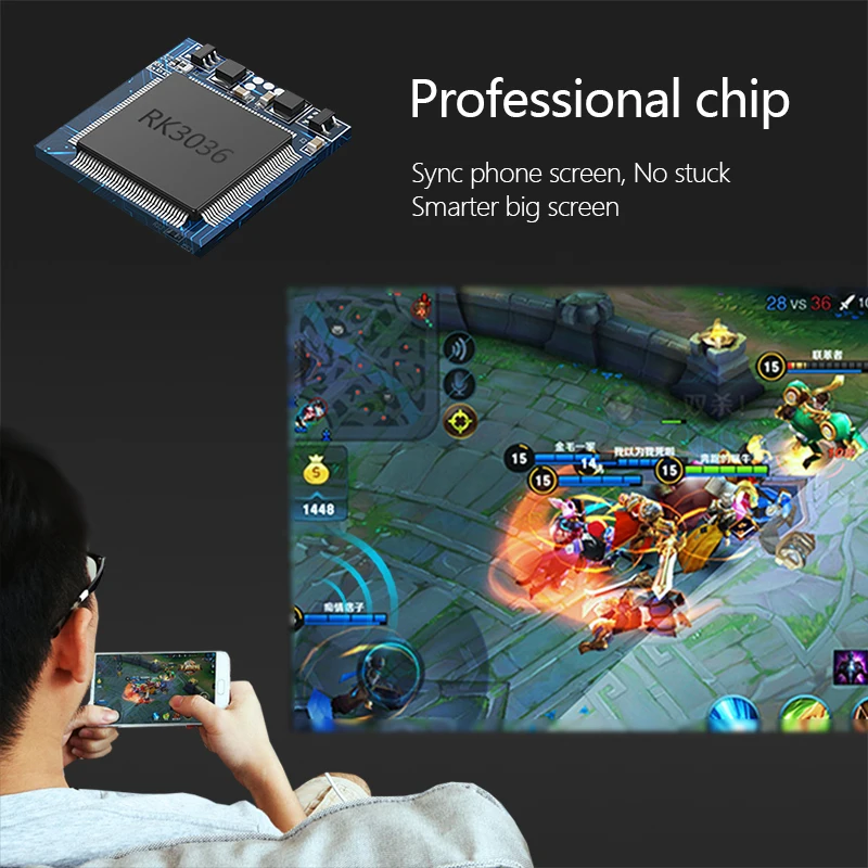  AUN MINI Projector2 hours Standby Time.Smart Phone Screen Mirroring for Home Cinema.HDMI 1080P Disp - 33054499114