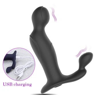 

Vibrating Prostate Massager Men Anal Plug Waterproof with Powerful Motors 10 Stimulation Patterns Butt Anus Silicone Sex Toys