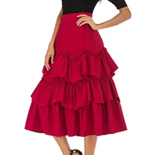 Feitong летние женские юбки Ретро торт юбка высокая талия расклешенные Плиссированные Миди юбка куртка femme#3,5