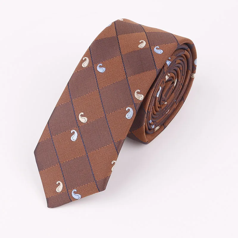Тощий Галстук для Рубашка Костюм Узкий 5 см Тонкий галстуки для Мужчин Мода Плед и Точка Дизайн Галстуки Рождество подарок Полиэстер пряжа галстук-бабочка - Цвет: DSLD003