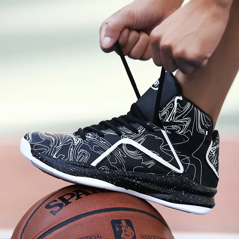 High-top hombres zapatos de baloncesto transpirable zapatos de deporte cesta homme amortiguación zapatillas de deporte de hombre al aire libre Atlético zapatos de baloncesto