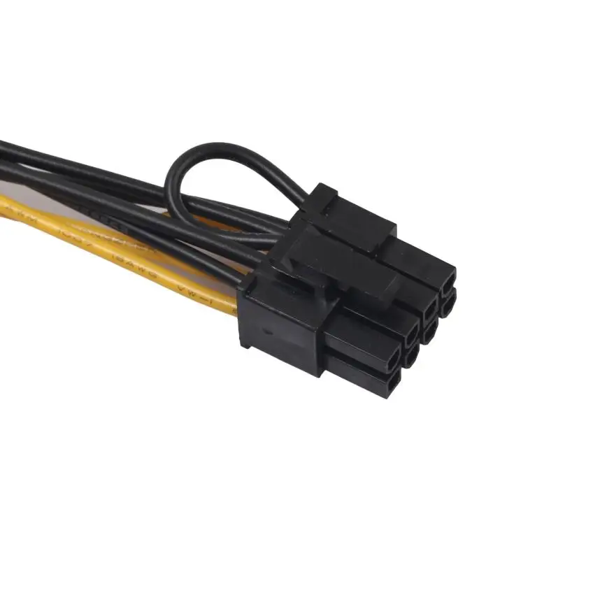 15pin SATA штекер 8pin (6 + 2) PCI E кабель питания 20 см 15 pin до 8 18AWG провод для видеокарты